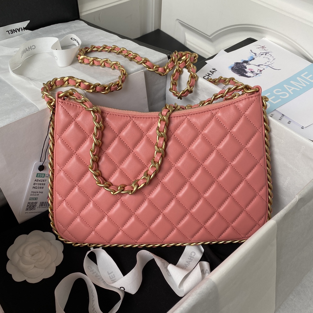 Large Lambskin Hobo Bag AS4287 Pink